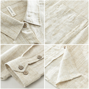เสื้อเชิ้ตผ้าลินินลำลองทรงหลวมสำหรับ<span class=keywords><strong>ผู้ชาย</strong></span> ระบายอากาศได้ดี ไม่ยับ สวมใส่สบาย เหมาะสำหรับใส่ทุกวัน ติดกระดุม ฤดูร้อน 2026 - Product Image 4