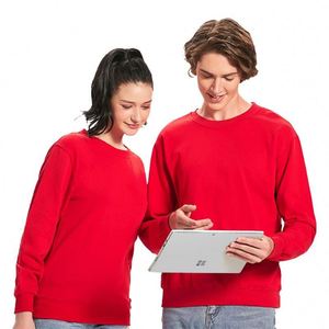 Sweat-shirts et sweats à capuche unis à épaules tombantes pour le sport et le streetwear, pour femmes et hommes, col rond - Product Image 2