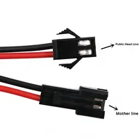 Faisceau de câblage électrique 2, 3 et 4 broches, connecteurs mâles et femelles SM2.54 et JST, câble terminal, gaine PVC, indice de protection IP44, pour batterie