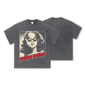 T-shirt in cotone stampato in stile americano retrò <span class=keywords><strong>Duran</strong></span> <span class=keywords><strong>Duran</strong></span>, design a fumetti, personalizzata, a maniche corte, stampa digitale diretta - Product Image 4