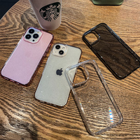 Étui de téléphone en TPU souple transparent à paillettes de luxe brillant pour iPhone 16 Pro étuis de téléphone portable