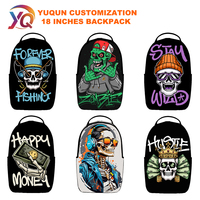 Sac à dos Graffiti Zombie Skull, esthétique graffiti authentique, sac à dos décontracté, sac pour ordinateur portable robuste avec logo personnalisé, neuf d'usine