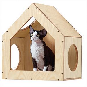 <span class=keywords><strong>FUKUMARU</strong></span> Maison pour chat moderne, murale, en contreplaqué de bouleau, condo, multi-usages, design élégant, meubles, pas de montage requis, fabriqué en Chine - Product Image 1