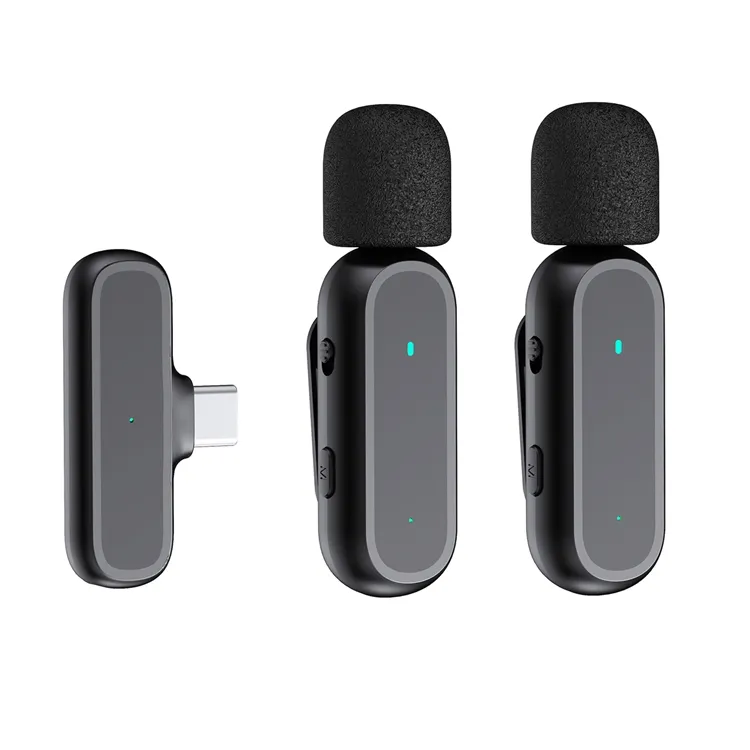 K61 Wireless lavalier Microphone for Android Smartphones Plug-Play Lapel Mic Video Recording with Charging Case,