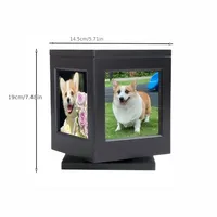 Caja de Madera para Cenizas de Mascotas con Marco para Fotos, Urna Conmemorativa para Perros y Gatos, Urna Funeraria para Mascotas