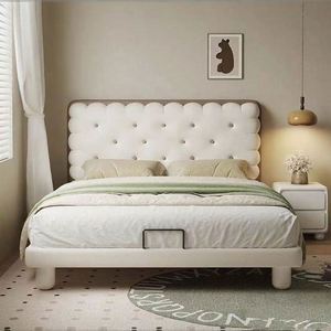 Lit pour enfants, lit amusant en forme de biscuit pour garçons, lit en bois de taille standard, lit moderne pour chambre à coucher, lit mobile pour garçons et filles - Product Image 3