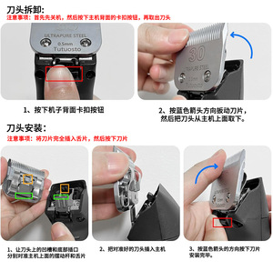 Testina di ricambio per tosatrice elettrica per animali domestici Applicable Wall KM10 <span class=keywords><strong>Moser</strong></span> KM5 Lebi 630 Hannig A5F10 30, prodotta in Cina con metallurgia delle polveri - Product Image 2