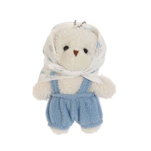 New Headscarf with Straps Plush <b>Doll</b> 13cm <b>Cute</b> Bear Cartoon Keychain Jewelry Bag Pendant Girl's Gift - Product Image 2