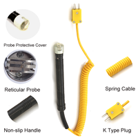 Sonde de type K, capteur de température à contact portatif, thermocouple de surface avec câble, de -50 à 500°C, thermostat numérique