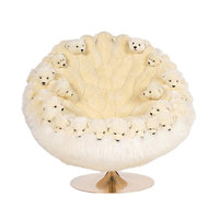 Chaise longue de style moderne Design rotatif en forme d'ours polaire Dossier doux et confortable Convient pour le salon