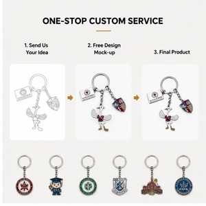 Porte-clés en émail <span class=keywords><strong>personnalisé</strong></span>, souvenir scolaire, breloque mascotte 3D, porte-clés en alliage de zinc, logo <span class=keywords><strong>personnalisé</strong></span>, cadeaux de remise de diplôme, usine OEM - Product Image 2
