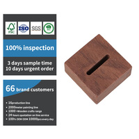Support carré en bois pour bagues, présentoir à bijoux avec fente pour bagues de mariage et de fiançailles, décoration de comptoir de boutique et de coiffeuse