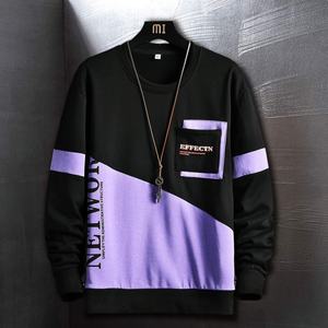 เสื้อสเวตเชิ้ตสองสีแบบตัดเย็บสำหรับผู้ชาย เสื้อผ้าแฟชั่นสตรีทแวร์ ฮิปฮอป ลายปะติดปะต่อ เสื้อผ้าลำลองสำหรับผู้ชาย - Product Image 3