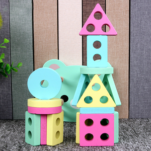 Juguete educativo de madera de Pilar bloques de aprendizaje temprano de los niños del bebé regalo de Navidad de cumpleaños de ed - Product Image 4