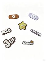 Accessoires décoratifs colorés en PVC personnalisés HS HS56, motifs lettres de l'alphabet et fleurs, pour pinces à cheveux et breloques de chaussures sabots, vente en gros