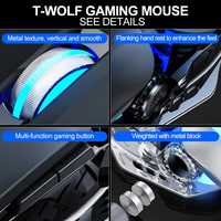 Ratón para Juegos con Programación de Macros, Ratón para Juegos con Cable 7D, Retroiluminación LED RGB, Ratón para Deportes Electrónicos de 6400 DPI para Computadora de Escritorio
