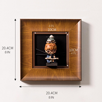 Cadre de présentation mural carré en bois massif, fait main, durable, écologique, pour figurines miniatures classiques personnalisées en gros
