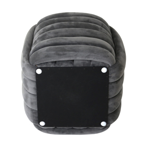 Pouf imbottito grigio, sgabello da camera, poggiapiedi, seduta confortevole - Product Image 6