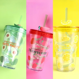 Vaso Brillante <span class=keywords><strong>de</strong></span> Una Sola Capa <span class=keywords><strong>de</strong></span> 480 ml con Tapa y Pajita para Frutas, Ideal para Botellas <span class=keywords><strong>de</strong></span> Agua en Campamentos y Aventuras al Aire Libre, Éxito <span class=keywords><strong>de</strong></span> Ventas en TikTok - Product Image 2