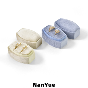 Boîte à bagues ovale en velours de luxe avec logo personnalisé, pour demande en mariage, fiançailles, emballage de bijoux, rangement haut de gamme pour bagues, présentoir, boîte cadeau - Product Image 4