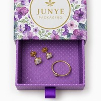 Offre Spéciale – Expédition Immédiate – Vente en Gros – Faible MOQ – Boîte à Bijoux Personnalisée Compacte avec Ruban et Tiroir en Papier pour Petits Anneaux
