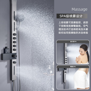 Star Shower Set Rectangle Wall <b>Mounted</b> Top <b>Spray</b> With Massage Function Bathroom Sets - Product Image 3
