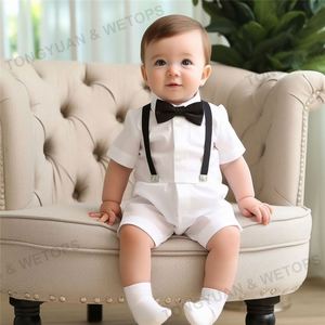 Vêtements personnalisés <span class=keywords><strong>pour</strong></span> enfants, vêtements d'été <span class=keywords><strong>pour</strong></span> bébés garçons, smoking, barboteuse, combinaison, baptême <span class=keywords><strong>pour</strong></span> garçon - Product Image 6