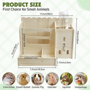 Comedero y Bebedero de Madera Contrachapada de Álamo para Conejos, Chinchillas y Mascotas Pequeñas, 11x7.5x7.9 pulgadas - Product Image 4