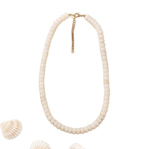 Dopamine Heishi Beaded Geometric <b>Necklace</b> Handmade Natural Stone Choker Gift for Women Summer Beach Vacation Clavicle Chain - Product Image 5