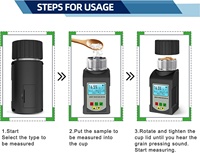 Testeur d'humidité portable pour céréales avec stockage de données et diffusion vocale, humidimètre de tasse et thermomètre pour 25 types de céréales, fèves de cacao, blé
