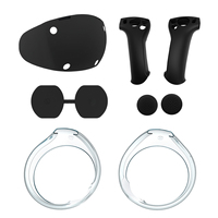 8 IN 1 PS VR 2 Housse de casque en silicone, housse de protection d'objectif 2 poignées de pouce 2 poignées de poignée 2 housses de bord de contrôleur