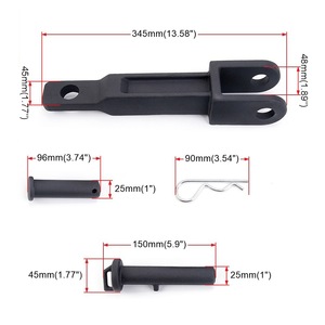 Crochet de remorquage avec goupille de traction et goupille de châssis pour Peterbilt 384 Kenworth T170 en acier noir - Product Image 2
