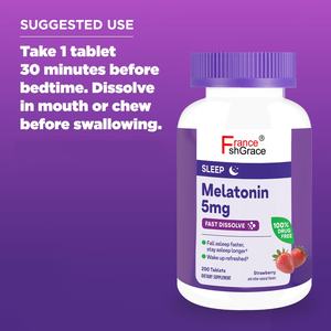 Tabletas de Melatonina 5mg, Suplemento Dietético Avanzado para un Sueño Reparador, Tabletas de Melatonina de Liberación Prolongada - Product Image 6