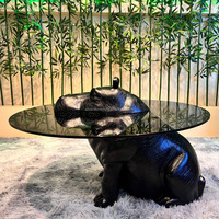 Décoration Moderne pour la Maison, Table en FRP Populaire, Sculpture en Forme d'Hippopotame, Table Basse, Meubles de Salon