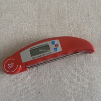 Termometer Daging Digital Plastik Murah, Lipat, Tahan Air, Mati Otomatis, Layar LCD untuk Dapur, BBQ, Bacaan Instan, Rumah Tangga
