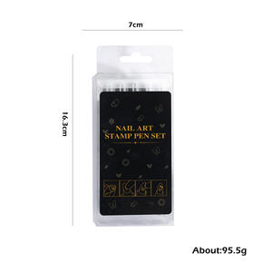 Tszs 5/10/15ชิ้นชุดปากกาทำเล็บสีดำงานประดิษฐ์ทำมือศิลปะตกแต่งเล็บลายผีเสื้อปั๊มแสตมป์ปากกากราฟฟิตี - Product Image 6