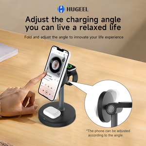 ABS <b>3</b>-in-1 Adjustable Magnetic QC3.0 15W Wireless Charger for Desktop Can <b>Charge</b> Phones Earbud and Watch - Product Image 4
