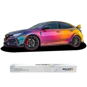 <span class=keywords><strong>Film</strong></span> protecteur de peinture pour carrosserie automobile en vinyle PET de haute qualité, 1,52 x 18 m, changeant de couleur, avec des couleurs violet, bleu et or - Product Image 1