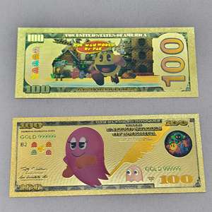 ธนบัตรเคลือบทองคำพิมพ์ลาย Pac-Man สำหรับของที่ระลึกสะสม - Product Image 4