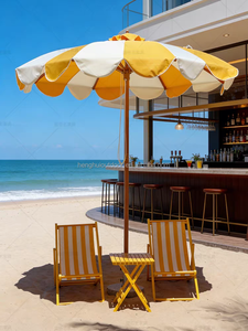 <span class=keywords><strong>Parasol</strong></span> de jardin extérieur <span class=keywords><strong>grand</strong></span> format en aluminium, à franges, jaune rayé, de luxe, style pagode, pour plage et terrasse, <span class=keywords><strong>prix</strong></span> usine - Product Image 3
