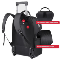 Sac à dos à roulettes léger et imperméable en Oxford, grande capacité, durable, pour ordinateur portable, sac à dos de voyage