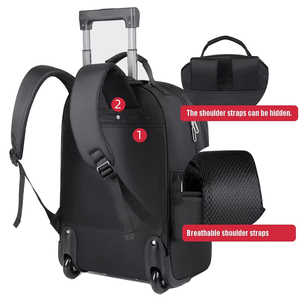 Lightweight Waterproof Oxford Wheeled <b>Trolley</b> Backpack Large Capacity Durable Laptop Backpack - Product Image 4