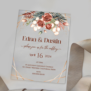 Tarjetas de Invitación de Acrílico con Diseño Personalizado, Sobres de Papel para Bodas, Eventos Empresariales, Graduaciones, Cumpleaños y Banquetes - Product Image 4
