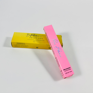 Scatola Rigida Giallo Brillante con <span class=keywords><strong>Tipografia</strong></span> Minimalista - Confezione di Lusso per Prodotti per la Cura delle Labbra e della Pelle - Product Image 2