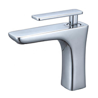 Robinet de lavabo moderne KEDAH en laiton chromé avec cartouche céramique, mitigeur eau chaude/froide, poignée unique, monotrou, à poser sur le comptoir
