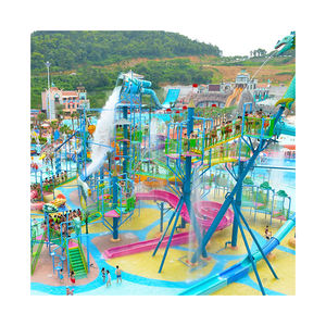 Château gonflable de 36 pieds de haut avec toboggan aquatique, équipement de parc aquatique, toboggans de parc aquatique, <span class=keywords><strong>jungle</strong></span> - Product Image 2