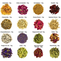 Kit de fleurs séchées naturelles M135 : Lavande, Jasmin, Rose, Calendula – Herbes et fleurs pour thé, bain, savon et fabrication de bougies