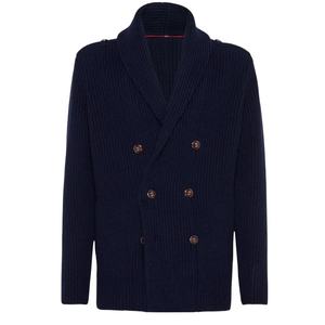 הסיטונאי לוגו מותאם אישית צמר חם תערובת סרגה קרדיגן עבור גברים חורף זוגי צ 'אנקי - Product Image 3