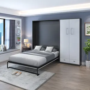 Muebles Modernos Ahorradores de Espacio, Camas Plegables Ocultas de Tamaño Completo, Camas de Pared con Armarios - Product Image 1