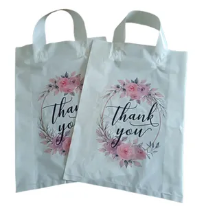 Custom Logo Shop Carry Reusable Eco Friendly Plastic Shopping Bags Thank You Eco Shopping Bag With Handle